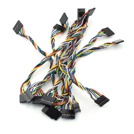 ZYAMY 10PCS 8P Line 8P Pins 2.54mm Pitch Female to Female Cable Connector Multicolor Jumper Wire for Breadboard 20CM