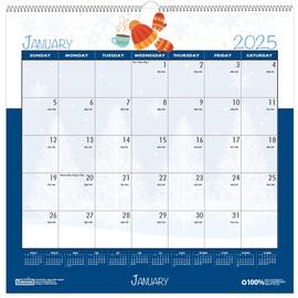 2025 House of Doolittle Seasonal Holiday Depictions 12-inch x 12-inch Monthly Wall Calendar (338-25)