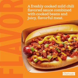 Chef-mate Hot Dog Canned Chili Sauce with Meat, Ready to Eat, 6 lb 12 oz (#10 Can Bulk)