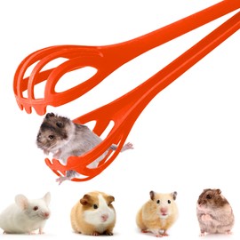 KUNBEIEN Hamster Clip, Quick Capture of Hamsters, Hamster Clamp Tool, Safe and Easy Way to Handle Bad-Tempered Hamsters, Suitable for Hamsters, Guinea Pigs, Dutch Rabbits(Orange)