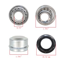 KABOBEARING 2 Set Fits 3/4" inch Axles Trailer Wheel Hub Bearings, LM11949 LM11910 Bearings, 8489TC Seal OD 45.72 mm,Dust Cover and Cotter Pin,Bearing Size ID 0.7500", OD 1.7810", Width 0.65".