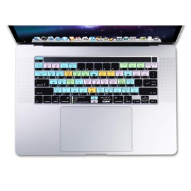 XSKN Mac OS Shortcuts Silicone Keyboard Cover Skin for Touch Bar Models 2019 MacBook Pro 16 inch A2141 2020 MacBook Pro 13.3 inch A2251 A2289 A2338 M1 Chip with Touch ID US Version