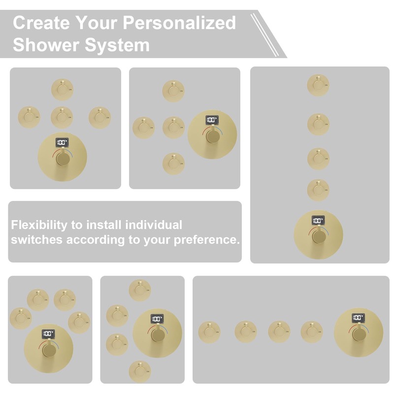 ON/OFF Brass Shower Diverter Flow Control Valve, Separate Design with