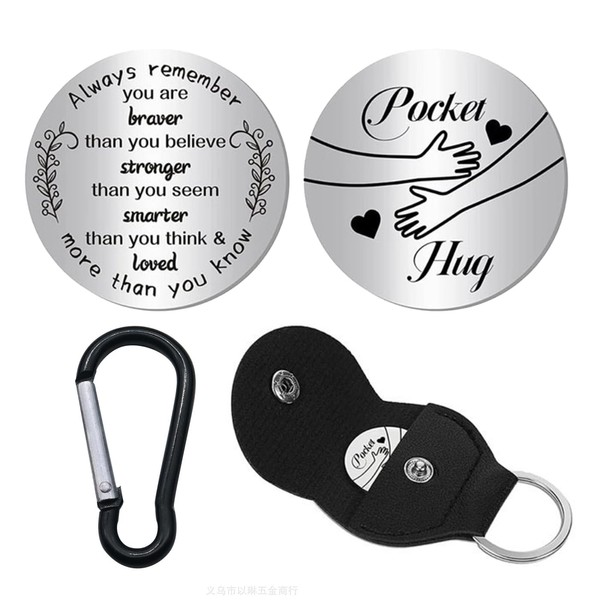 GWAWG Pocket Hug Token Inspirational Long Distance Relationship Keepsake Stainless