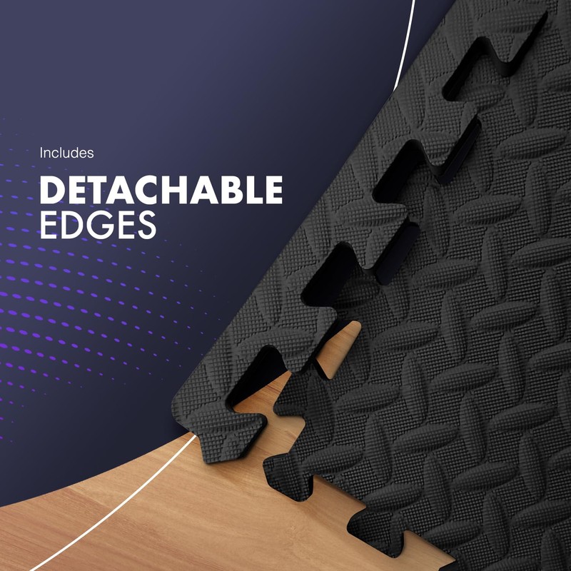 KAYMAN Gym Floor Nonslip Mats, Interlocking, EVA Foam Exercise Floor