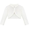 Lilax Baby Girls' Knit Long Sleeve One Button Closure Bolero
