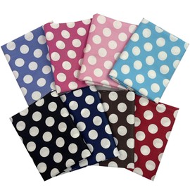 AMORNPHAN Multicolors Polka Dots Printed 100% Cotton Fat Quarters Quilting Bundles Fabric for Patchwork Needlework DIY Handmade Sewing Crafting Precut Face Mask 18"x22" Set of 8 Pieces (Polka Dot)