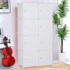 4-Tier Closet Storage Cabinet - White, 8-Cube, Hanging Rod &