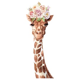 yabaduu YX018 Giraffe Wall Sticker for Children's Room Baby Room Africa Beige Watercolour (85 x 30 cm)