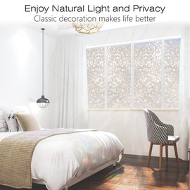 rabbitgoo Window Film Glass Window Sticker Anti UV Static Cling Window Film Removable Decorative Glass Film Privacy Tint for Home Kitchen and Office 3D Pebbles, 11.8 x 78.7 inches(30x200cm)