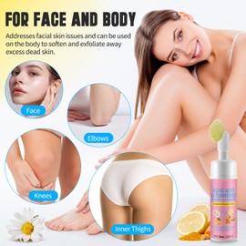 Turmeric Face Wash with Brush, Turmeric Kojic Acid Foaming Cleansing, Cleansing of Facial Skin for Face and Body, Help Balance Skin Oil and Water