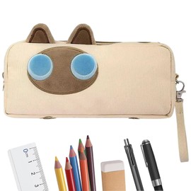 1PCS Capybara Pencil Case, Cat Pencil Case, Kuromi Pencil Cases, Large Capacity Tan Color, 3D Cat Pen Bags Pouch Organizer for Office College School Stationery