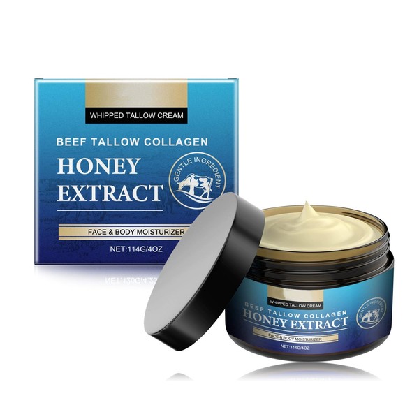 Whipped Beef Tallow Balm for Skin,Beef Tallow Honey Balm,Beef Tallow