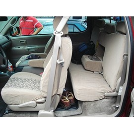 Durafit Seat Covers, Made to fit 2005-2006 Tundra Access cab Front Buckets and Back seat Covers in Oak/Taupe Velour.