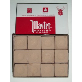 LGS Master Billiard/Pool Cue Chalk - Gold/Tan - 1 Pack/12 Pieces