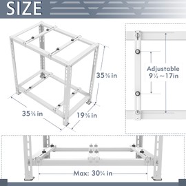 Flamorrow Double Levels Mini Split Ground Stand, Heavy Duty Ground Stand for Mini Split 9,000-18,000 BTU, Condenser Stand for Ductless Mini Split Air Conditioner & HVAC, Universal AC Stand