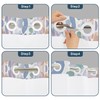 NAEMBCU Boho Floral No Hook Shower Curtain with Snap in