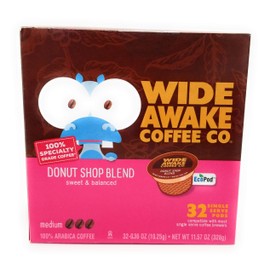 Wide Awake Coffee, Donut Shop Blend K-Cups, 30