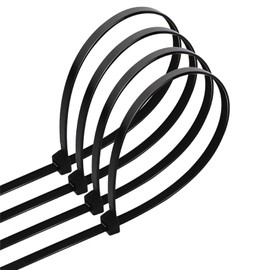 Black Nylon Cable Ties 3.6mm x 150mm Pack of 40 Ideal for Fixing, Bundling and Organizing Cables and Items