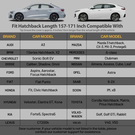 Favoto Hatchback Car Cover Waterproof All Weather for Automobiles Compatible with VW Golf, Ford Fiesta, Honda Fit, Outdoor Sun Rain Protection Car Tarp Universal Fit for Hatchback (157-171 inch)