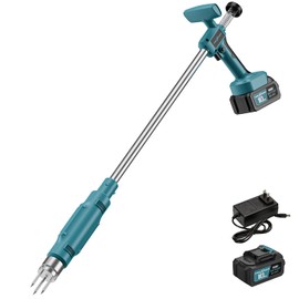 TREXEEN Weed Puller Tool,Electric Stand Up Weed Puller Tool, 21V Battery Powered w/ 1pcs 3000mAh,Heavy Duty 3-Claw Steel Root Weeder,for Dandelion Lawn Garden Yard（Blue）