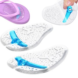 Toyvian Solette in gel per la parte anteriore del piede, 1 paio di solette morbide antiscivolo per infradito sandali pantofole, imbottitura confortevole