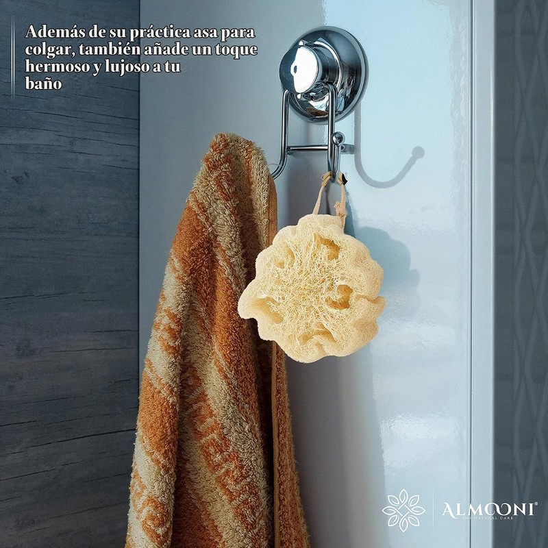 Almooni Mini esponja natural de lufa, esponja exfoliante de ducha