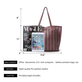 K.EYRE Women's Faux PU Leather Tote Shoulder Purses Bag for women, Big Capacity Tassel Handbag