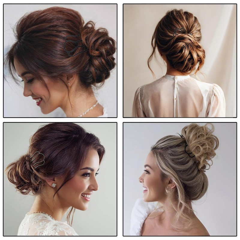 8 pack hair side combs, stylish metal hair clips for