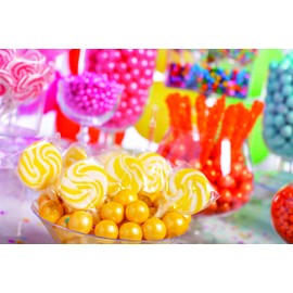 Yellow Swirl Lollipop Sucker, Bulk Set of 48 Individually Wrapped Pops for Candy Buffets, Graduation Parties, Anniversaries & Weddings