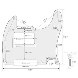 Banworks 4 Ply Tele HS/HH Pickguard 8-Hole Electric Guitar Pickguard Scratch Plate for USA/Mexican Fender Modern Style Standard Tele Telecaster JT/HB-04 Red Tortoiseshell
