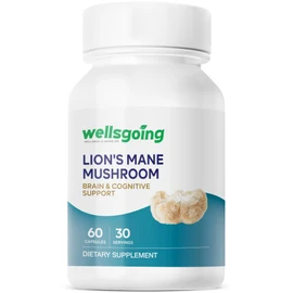 Wellsgoing Lion's Mane Mushroom 1000 mg | Fruiting Body Mushroom Extract | Premium Daily Supplement | 60 Capsules