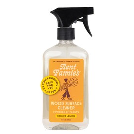 Aunt Fannie's All Purpose Wood Spray Cleaner, No-Wax Formula, Perfect for Wood Tables, Walls, Counters & Shelves, 16.9 Ounces, Lemon Scent (Pack of 1)