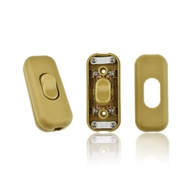 HAHIYO 6A 250V Inline Cord Switch Rocker Button Double Pole Feed-Through Control Switch Compact Wiring Design Easy Install Multi-Function 2 PCS for Kitchen Lights Bedroom Table Lamp Light Gauge Wire