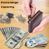 Wallet for Men Bifold Genuine Leather Zipper Wallet RFID Blocking