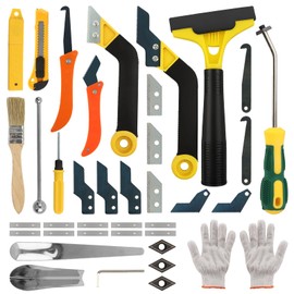 Waylenbo 37-Piece Grout Removal Tool Kit, Tungsten Carbide Blades & Ergonomic Handle, 9-in-1 Grout Saw and Caulk Remover for Bathroom, Shower, Floor Tile Cleaning and Repair