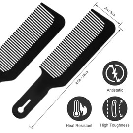 6 Pack Heat Resistant Hair Cutting Combs, 9 Inch Flat Top Combs for Clipper Cuts and Flattops