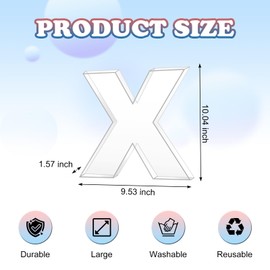 10'' Hard Acrylic Letter Box Charcuterie Letters Fillable Box Reusable Hollow Letter Serving Tray Candy Dish for Birthday Party Decor Letter Boxes Plates for Food, without Lid (Clear, Letter X)