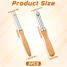 2 PCS Straw Hole Puncher for Plastic Lids, Lemonade Cup Lid Hole Puncher Clay Hole Cutters Straw Punchers for Straws Wooden Handle Clay Tools