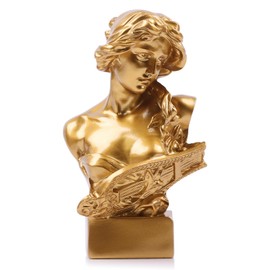 LCCCK 6" H Gold Aphrodite Statue Sculpture, Resin Greek Mythology Bust Statue, for Coquette Room Decor, Dark Academia Room Decor, Bookshelves, Shelves, Partition, Coffee Table Centerpiece
