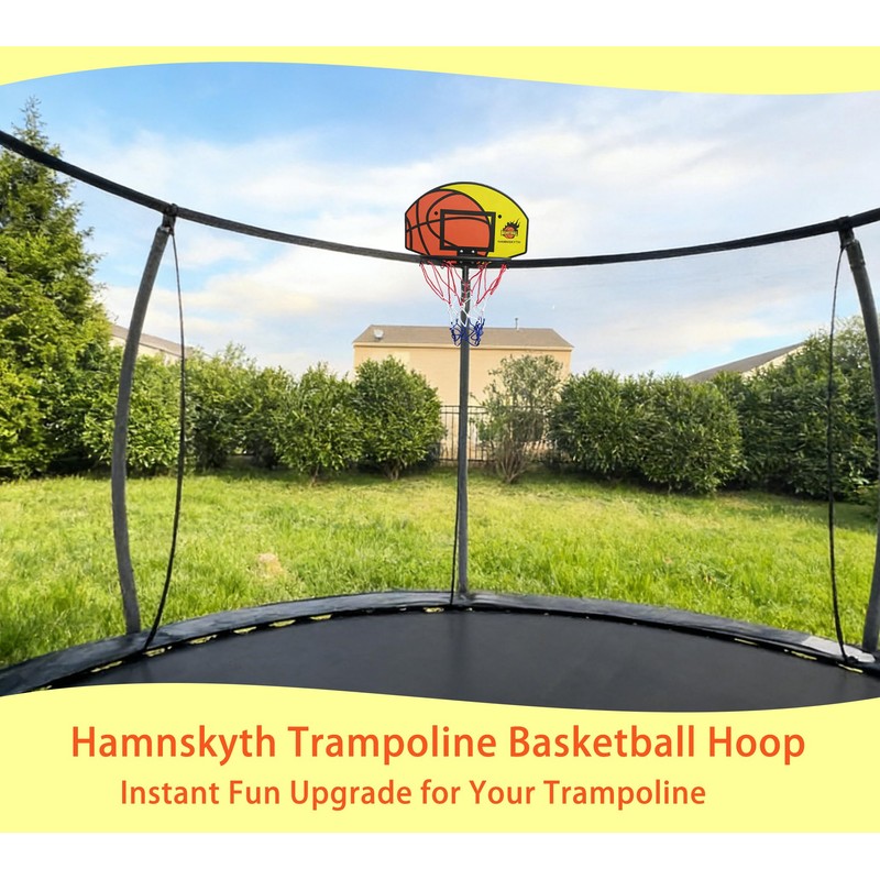 Hamnskyth Trampoline Basketball Hoop, Fits Most Straight & Curved Poles,