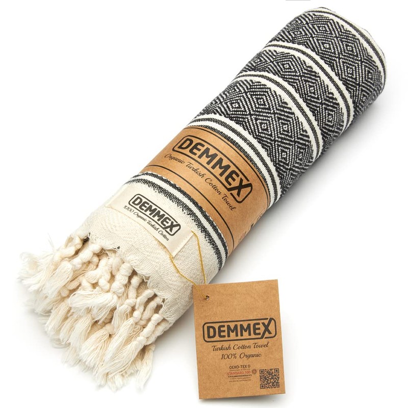 DEMMEX Certified 100% Organic Turkish Cotton Beach and Bath Towel