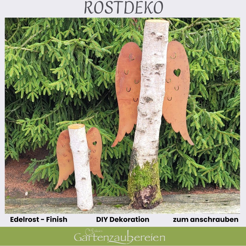Storm's Gartenzaubereien 2 Angel Wings Metal in Rust Look with