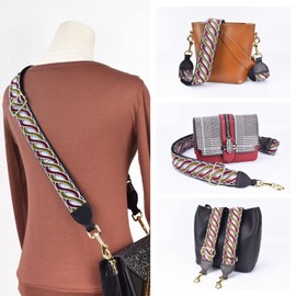 CLOUDMUSIC Handbag Strap Replacement Crossbody Strap Purse Strap for Women Girls(Embroidered Twist In Black)