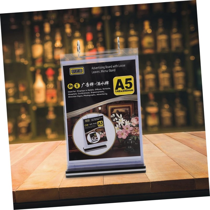 Operitacx Restaurant Table Menu Flip Sign Holder 2pcs PVC Flip