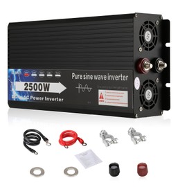 ROADGIVE 2500W Pure Sine Wave Inverter 12V DC to 110V AC, Car Power Inverter with Dual AC Outlets, LCD Display, Smart Cooling Fan for Home, Vehicle, Road Trips, Camping