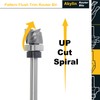 Spiral Pattern Flush Trim Router Bit 1/4" Shank, Solid Carbide