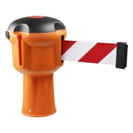 Skipper Mobile Barrier Belt Colour: Red/White, with Retaining Head for Traffic Cone Strap Length: 9.0 m, Band Width: 5.0 cm Holding Head: Height 24.0 cm, Head Size: 14.5 cm