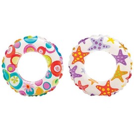 Intex - Recreation Lively Print Swim Ring, Summer Fun (Pack of 2 Assorted)