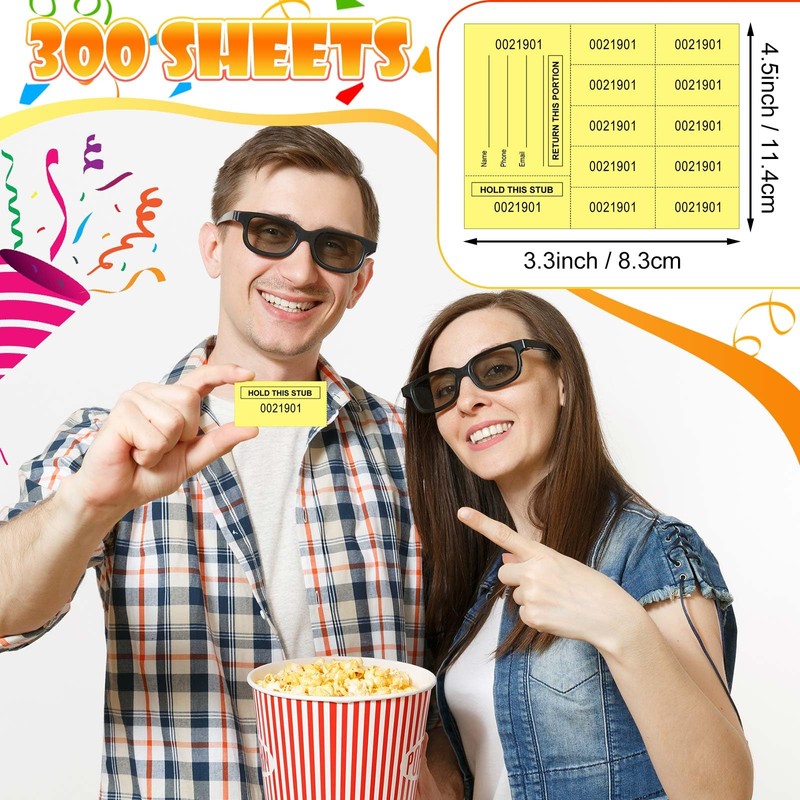 Kosiz 300 Sheets Raffle Tickets Sheets Hold This Stub Chinese
